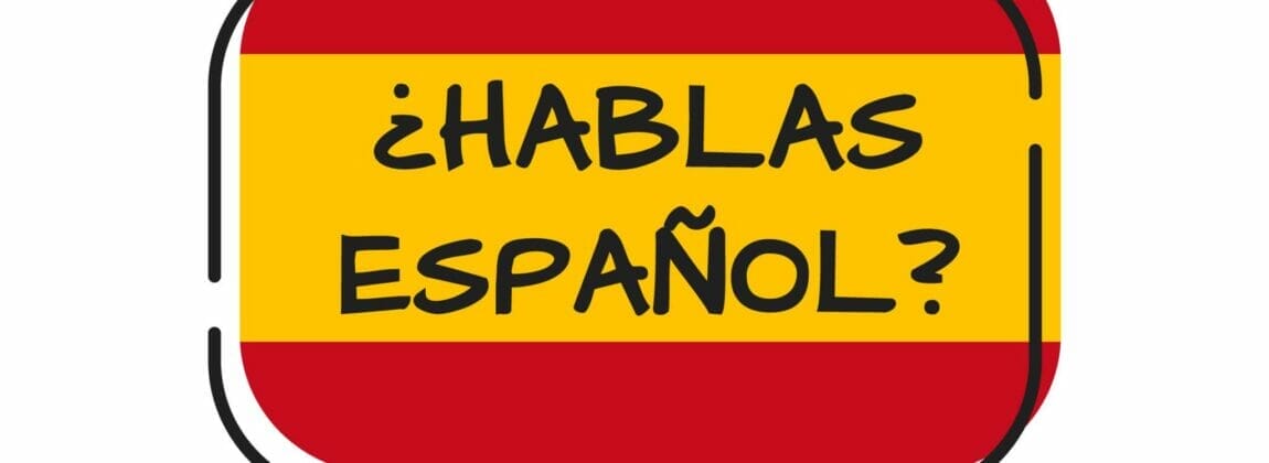 「hablas espaol?」というスペインの吹き出し。