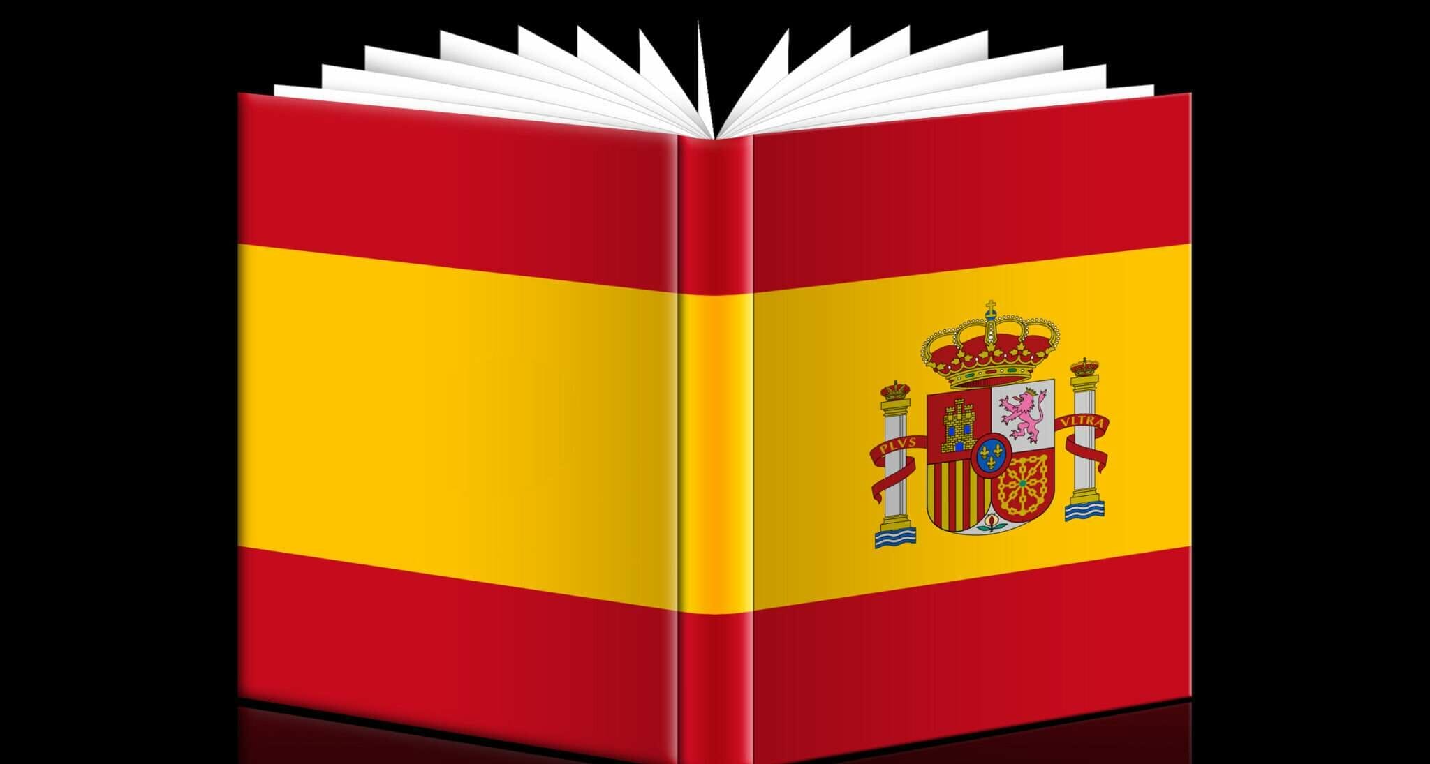 スペインの国旗が描かれた開いた本。