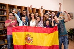 図書館にあるスペインの国旗。