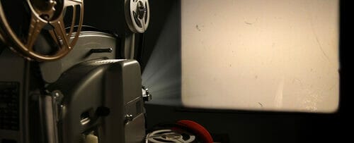 スペイン製のフィルムを映す映写機。