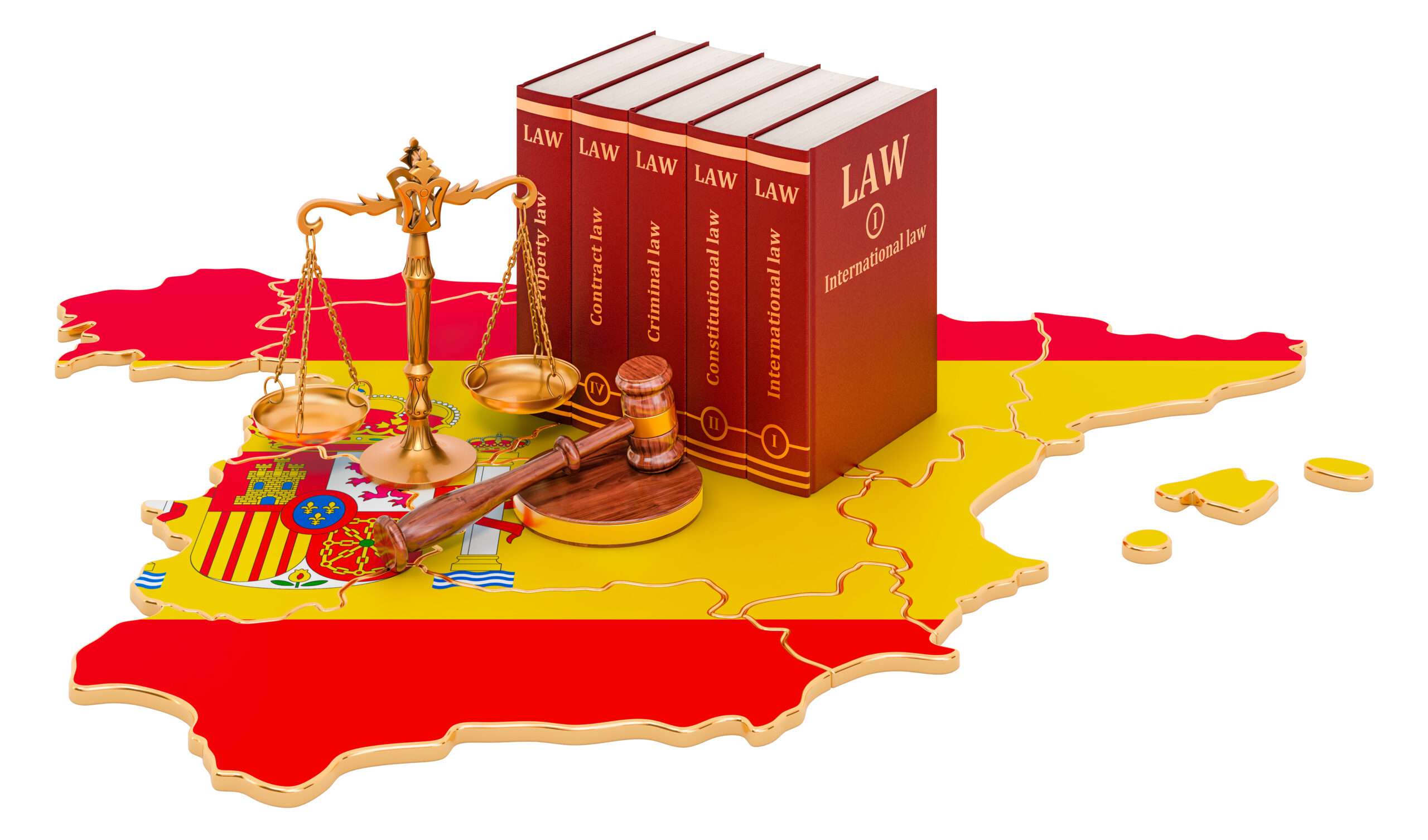 スペインの地図と法律の本。 スペインの地図と法律の本。