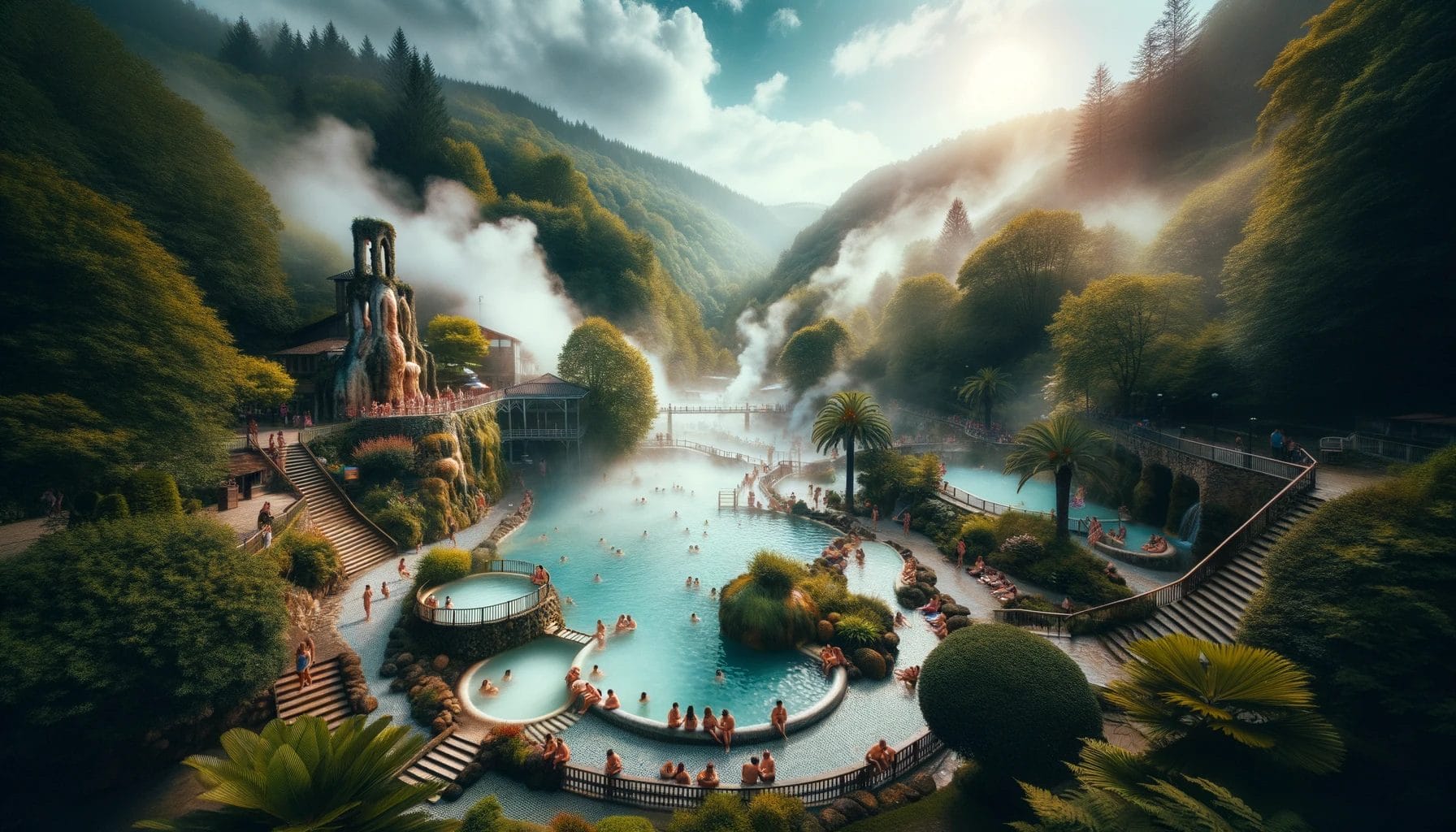 スペインの秘境！森の中にある温泉。