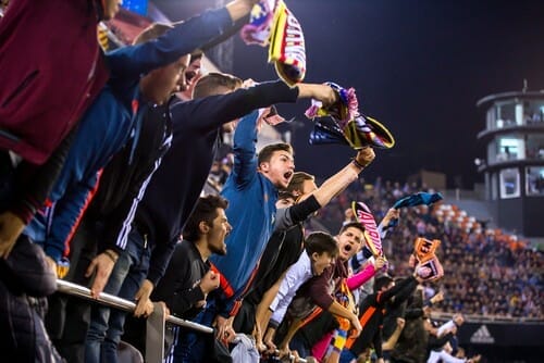 Valencia,,Spain,-,Feb,22:,Supporters,At,The,La,Liga