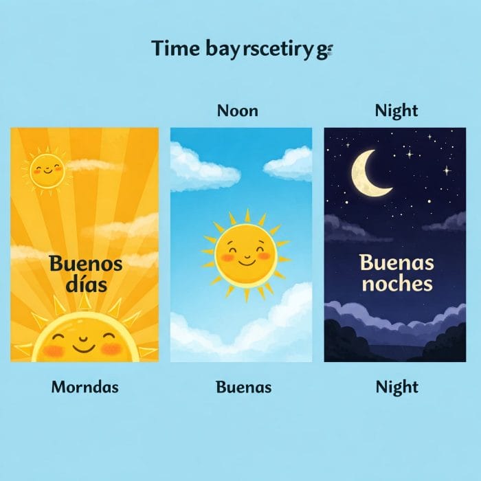 時間帯別挨拶のイラスト