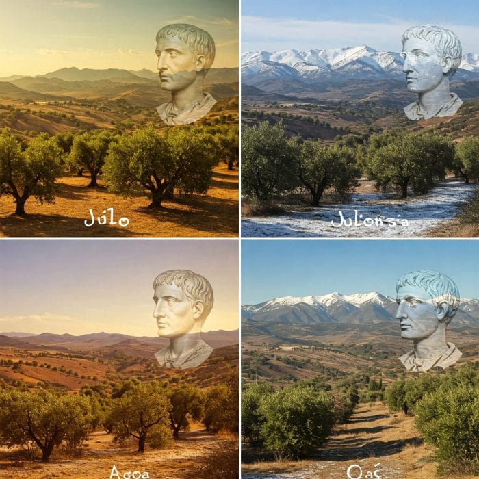 古代ローマのカレンダーとユリウス・カエサル、アウグストゥスの肖像