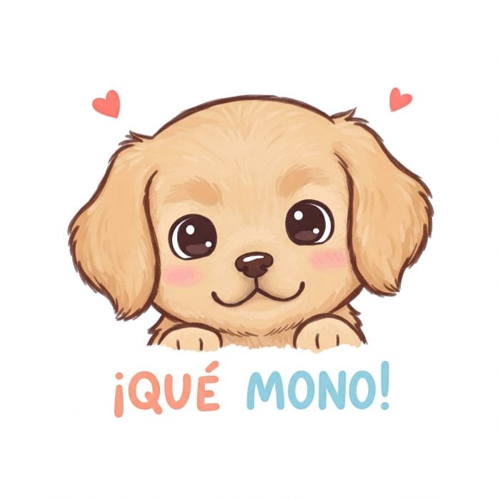 大きな目をした可愛い子犬のイラスト
