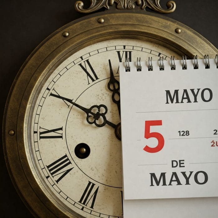 スペイン語表記の時計とカレンダー