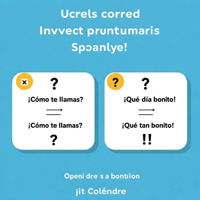 スペイン語の疑問符「¿」と「?」を使った例文のイラスト